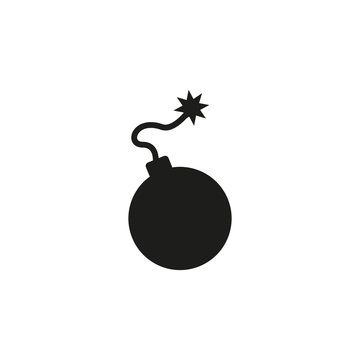 Bomb icon vector. Explosion bomb symbol