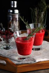 freshly squeezed cranberry smoothie