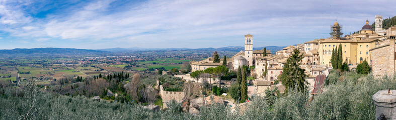 Fototapeta na wymiar View from Assisi, Umbria, Italy. Panorama