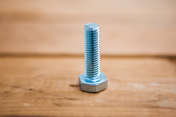 Bolt on the wood ground