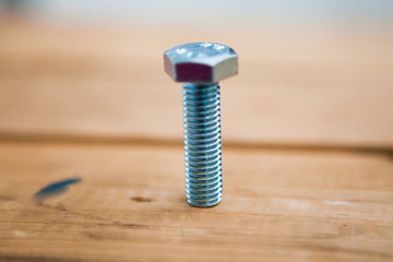 Bolt on the wood ground