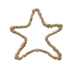 Watercolor painting of star frame. Gold christmas star isolated on white.