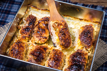 Pork rolls with cheese