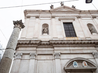 column and facade of Basilica di Sant'Alessandro