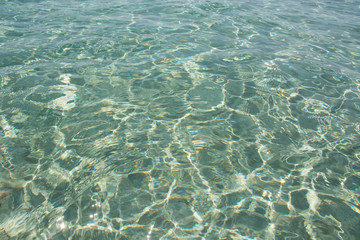 Fototapeta na wymiar Blue sea water ripple background. Falasarna beach, Crete Island landmark