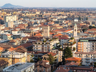Fototapeta na wymiar above view of Citta Bassa (Lower Town) of Bergamo