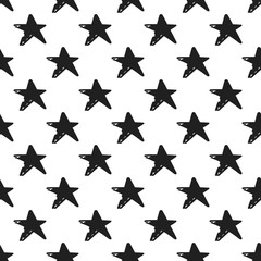 Seamless pattern with sketches stars.