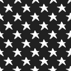 Seamless pattern with sketches stars.
