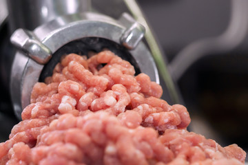 minced meat grinder close-up