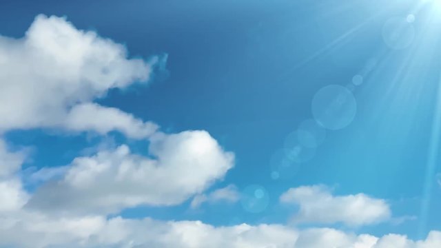 Morning time lapse of blue sky. Beautiful clouds on a Sunny day. Stock footage 4k