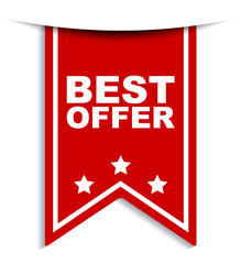 red vector banner best offer