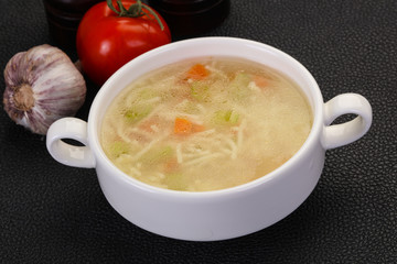 Chicken soup with noodles
