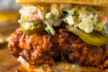 Homemade Spicy Nashville Hot Chicken Sandwich