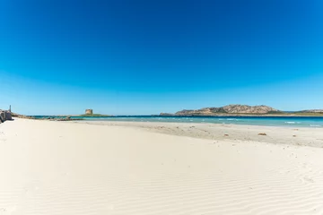 Crédence de cuisine en verre imprimé Plage de La Pelosa, Sardaigne, Italie paysage de la plage de La Pelosa par une journée ensoleillée