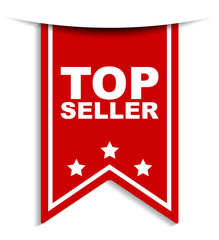 red vector banner top seller