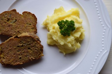 Homemade baked Ground pork Meatloaf with Spices