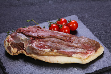 Raw duck breast