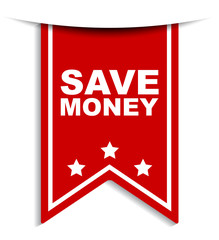 red vector banner save money