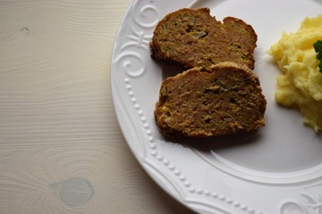 Homemade baked Ground pork Meatloaf with Spices