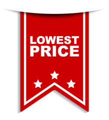 red vector banner lowest price