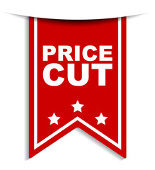 red vector banner price cut
