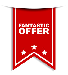 red vector banner fantastic offer