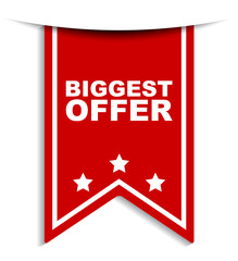 red vector banner biggest offer