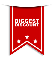 red vector banner biggest discount