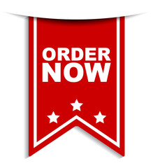 red vector banner order now