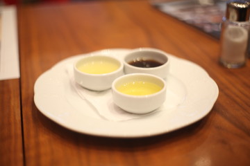 cup of tea with lemon on wooden table