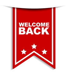 red vector banner welcome back