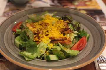 salad with chicken and vegetables