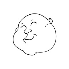 funny bald man draw