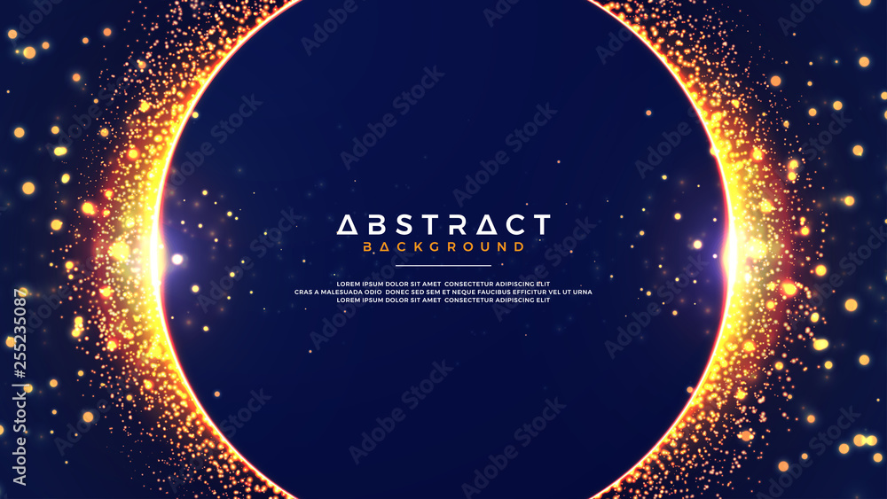 Poster abstract background with a combination of blur bokeh effects. abstract glowing particle circle backg