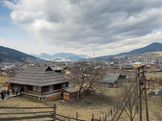 Excursion to the mountain villages. Carpathians. Ukraine.