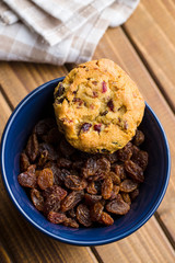 Sweet cookies with raisins.