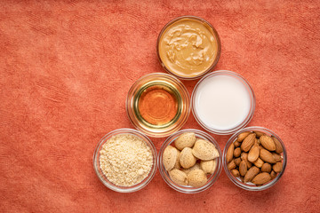 collection of almond super foods