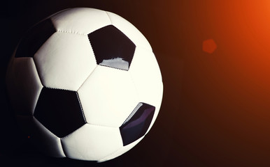 Fototapeta premium soccer ball isolated on black background.