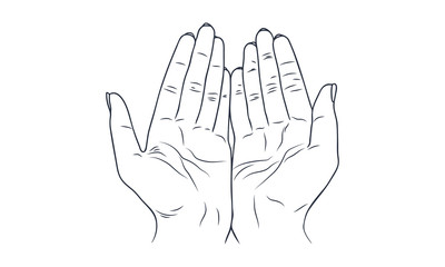 Vector sketch illustration - women's hands.