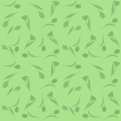 Seamless pattern hand-drawn watercolor. Spring pink tulips