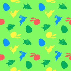Fototapeta na wymiar Seamless vector banny and eggs pattern for Easter