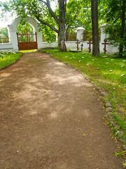 Path to gate at the old brotherly cemetery. Valaam Spaso-Preobrazhensky  stavropegial monastery