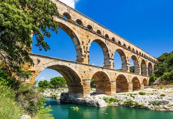 Foto op Plexiglas Pont du Gard Nîmes, Frankrijk. Pont du Gard.