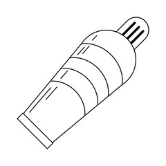 oil paint bottle isolated in black and white