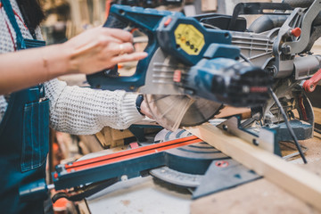 Carpentry workshop - safety in production - safe work with power tools