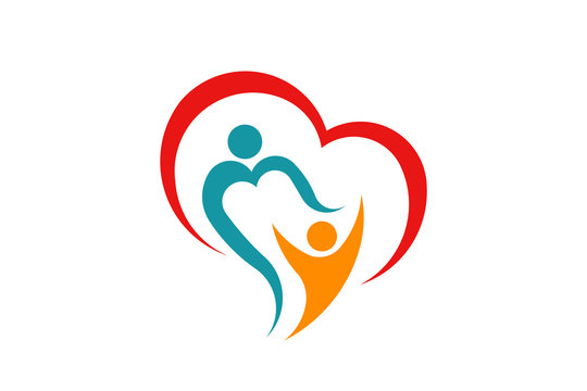 Parent Kid Love. logo illustration