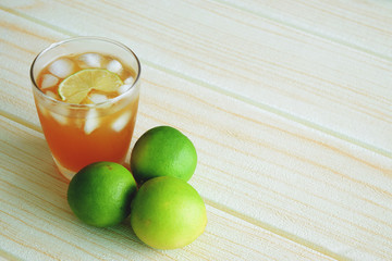 Iced tea with mint leaves