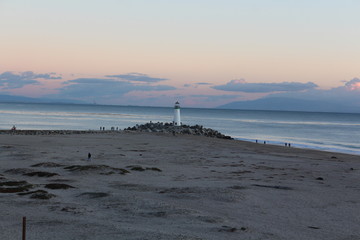 lighthouse during sunset