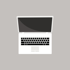 Laptop vector illustration in flat style. Connection laptop to internet design