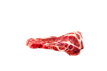 Fresh raw steak isolated on white background